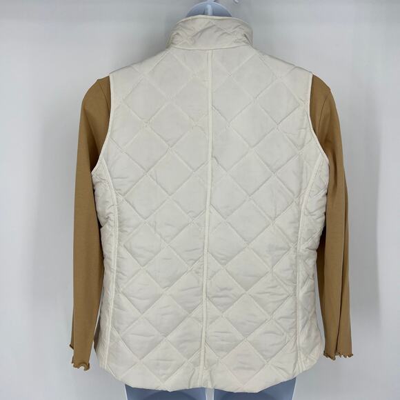 Coldwater Creek 2-Piece Turtleneck and Quilted Vest Size 1X Cream & Golden Ochre - Picture 5 of 13